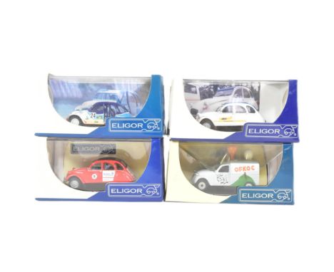 Diecast - a collection of x4 Eligor made 1/43 scale boxed diecast model Citroen cars. Contents appearing mint and unused. Box