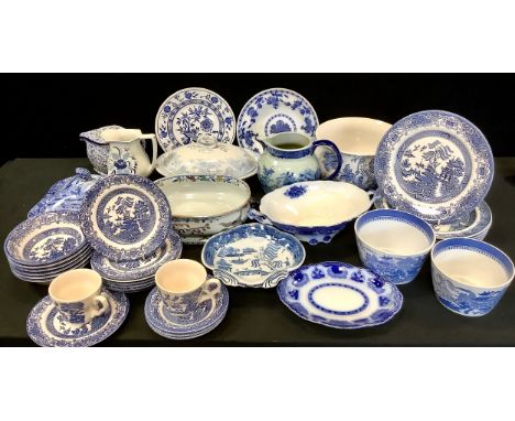 A 19th century Ironstone oval dish, lion mask handles, 28cm high, c.1850;  a Spode Italian pattern tureen and cover;  other b