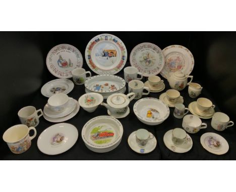 Children's ware - Bridgwood oval Teddies Bedtime oval alphabet bowl;  Wedgwood, Thomas Tank Engine, Beatrix Potters Peter Rab
