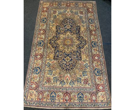 A Persian Nain wool and silk mix rug / carpet,  335cm x 200cm 