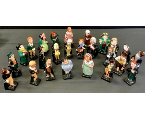 A set of Royal Doulton M series Dickens Character figures, Dick Swiveller , Tony Weller, Oliver Twist, Bill Sykes, Fatboy, Fa