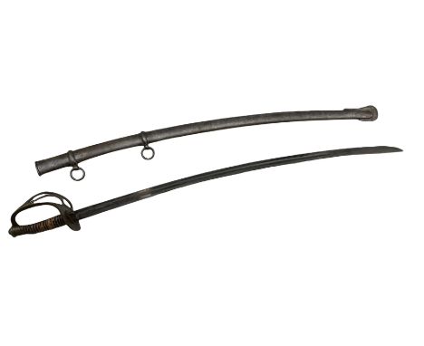 Mid 19th century American Cavalry troopers sword, the curved fullered bade inscribed 'Horstmann &amp; Sons' and 'Philadelphia