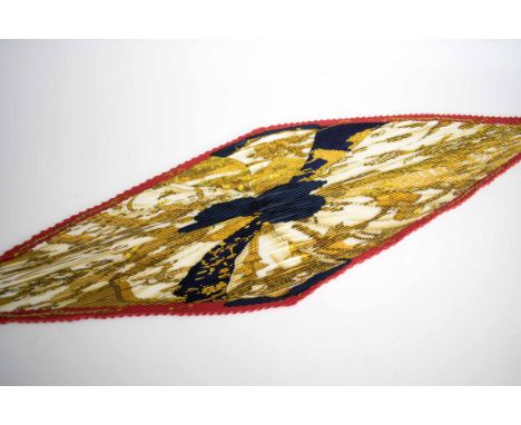 HERMÈS TWILL PLEATED SCARF, 'Soleil de soie' by Cathy Latham, silk.