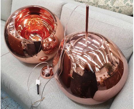 TOM DIXON MELT PENDANT HANGING LANTERN, and one other floor light, 42cm diam at largest. (2)