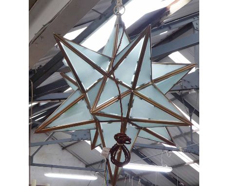 CHARLES EDWARDS HANGING LANTERN, brass, RRP £2628, 70cm x 70cm H.