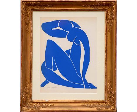 HENRI MATISSE 'Nu Bleu XII', 1954, original lithograph after Matisse's cut outs, suite: The Last Works, framed and glazed, 34