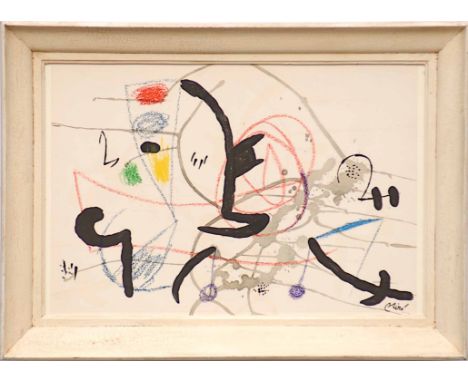 JOAN MIRO 'Untitled', 1975, lithograph, signed in the plate, suit: Maravillas con Variaciones Acrosticas, a copy of the signe