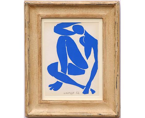 HENRI MATISSE 'Nu Bleu III', 1954, original lithograph after Matisse's cut outs, suite: The Last Works, framed and glazed, 34