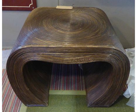 GABRIELLA CRISPI STYLE PENCIL REED SIDE TABLE, vintage 1970's, 61cm D x 77cm W x 55cm H. 