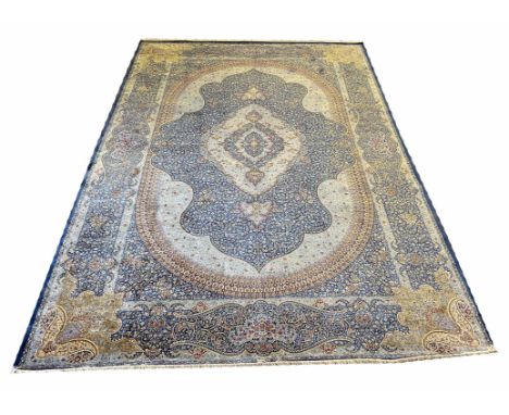 FINE PURE SILK QUM DESIGN CARPET, 300cm x 200cm.