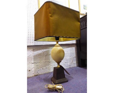 OSTRICH EGG TABLE LAMP, with shade, vintage 1960's French, 63cm H. 