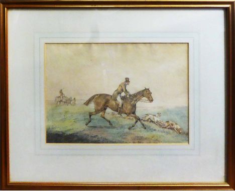 HENRY THOMAS ALKEN (English 1785-1851) 'Hunting Scenes', a set of four watercolours, 25cm x 35cm each, framed and glazed.