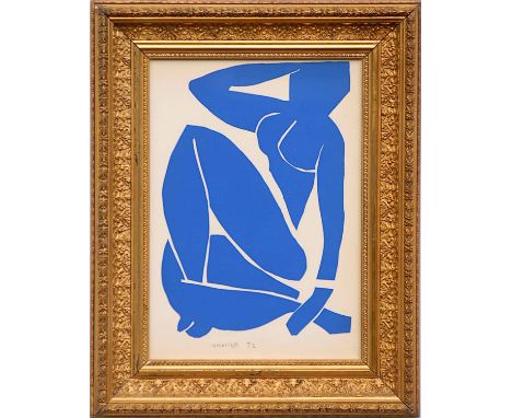 HENRI MATISSE 'Nu Bleu IX', 1954, original lithograph after Matisse's cut outs, suite: The Last Works, framed and glazed, 34c