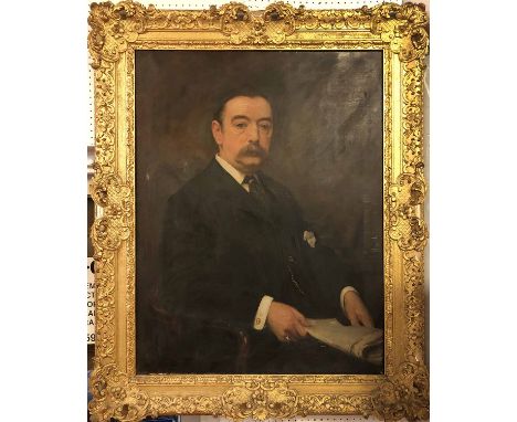 PHILIP STREATFEILD (English 1879-1915) 'Portrait of Mr Luke Hansard' and 'Portrait of Mrs Hansard', a pair of pendant oils on