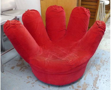 HAND CHAIR, vintage Italian 1970's style, swivel base, 85cm H.