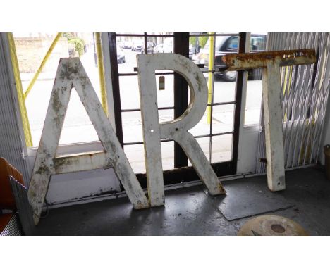 ART VINTAGE STEEL SIGNAGE LETTERS, previously from the Grants building in Croydon, 150cm H. (3)