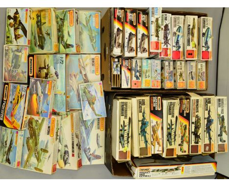 A COLLECTION OF MATCHBOX MODEL AIRCRAFT KITS, in three boxes containing approximately 38 kits, scale mainly 1:72, contents la