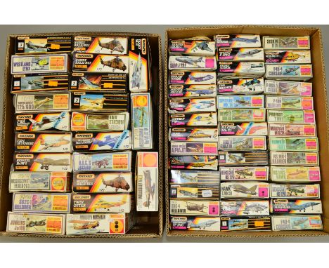 A COLLECTION OF MATCHBOX MODEL AIRCRAFT KITS, in two boxes containing over 60 kits, scale mainly 1:72, contents largely unche