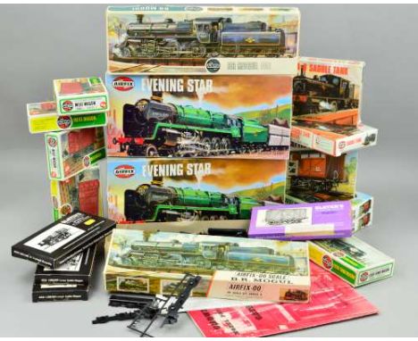 A QUANTITY OF BOXED UNBUILT AIRFIX & SLATERS OO/HO MODEL RAILWAY LOCOMOTIVE AND ROLLING STOCK KITS, to include 2 x Airfix 'Ev