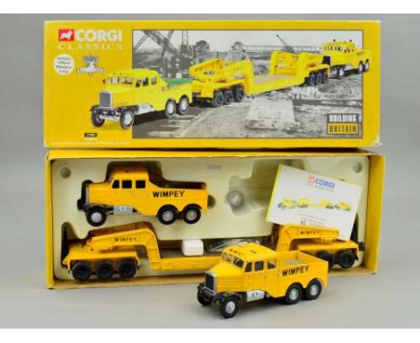 A BOXED CORGI CLASSICS BUILDING BRITAIN RANGE SCAMMELL CONSTRUCTOR, (x2), with 24 wheel girder trailer-Wimpey, No.17702, Limi