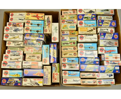 A COLLECTION OF AIRFIX MODEL AIRCRAFT KITS, in two boxes containing approximately 70 kits, scale mainly 1:72, contents largel