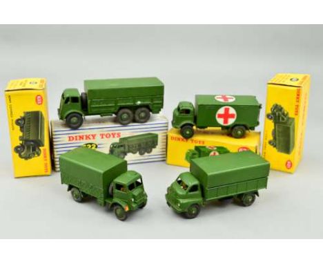 A BOXED DINKY TOYS FODEN 10-TON ARMY TRUCK, No.622, a boxed Bedford RL 3-Ton Army Wagon, No.621, boxed Bedford QL Army Covere