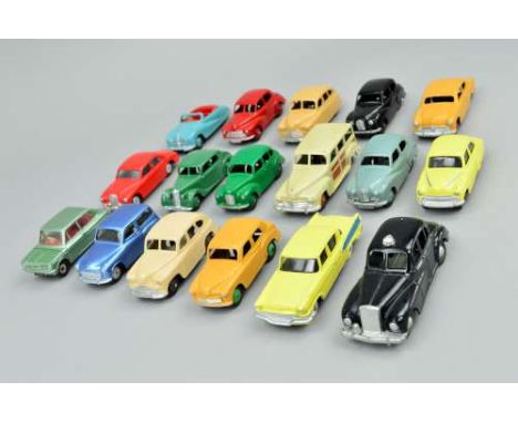 A QUANTITY OF UNBOXED AND ASSORTED DIECAST VEHICLES, all are repainted/restored Dinky, Corgi and Budgie Cars from the 1950's 