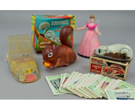 A BOXED OK TOYS (HONG KONG) PLASTIC FRICTION RUNNING SQUIRREL AND ROLLING NUT, No.3393, complete and in working order, box co