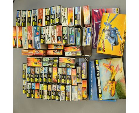 A COLLECTION OF HELLER AND HELLER HUMBROL MODEL AIRCRAFT KITS, contained in three boxes and loose, approximately 70 kits, sca