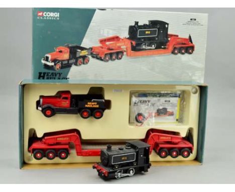A BOXED CORGI CLASSICS HEAVY HAULAGE RANGE DIAMOND T BALLAST, with 24 wheel girder trailer and locomotive load-Annis & Co Ltd