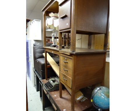 Two vintage office desks together with a two-drawer table