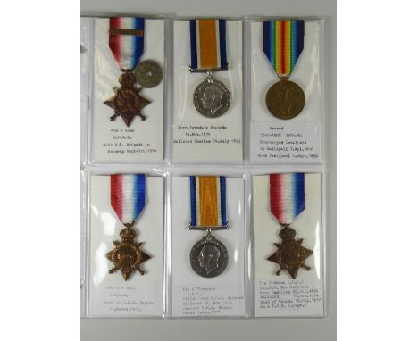 WWI PERIOD MEDALS relating to the Royal Marine Light Infantry including a trio 1914 Star, British War medal & Victory medal t