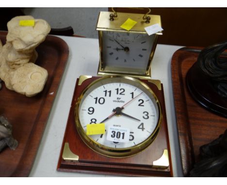 London Clock Co mantel clock & a modern wall clock
