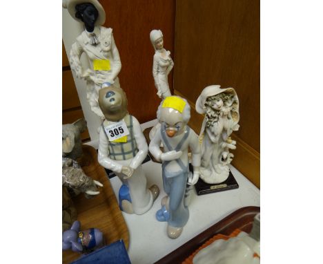 Five various ceramic & resin figures