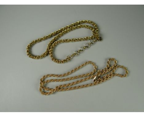 A 9ct gold rope twist necklace, 21.9grms approx. together with a Christian Dior rope twist necklace (not gold) 