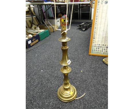 A brass table lamp