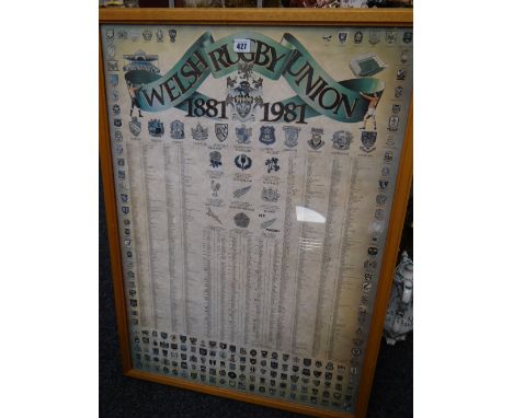 A large print to celebrate the Welsh rugby union centenary in 1981