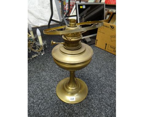 A modern brass lamp converted to electricity