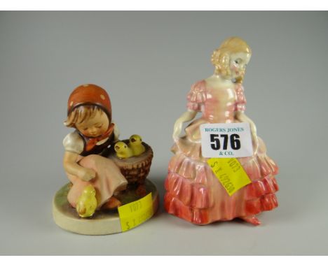 Royal Doulton figurine 'Rose' together with a Hummel figure