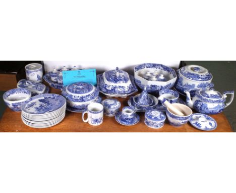 A LARGE QUANTITY OF SPODE INCLUDING A PART DINNER SERVICE (QTY)A group of twelve collectors plates, spice jars and sundry (qt