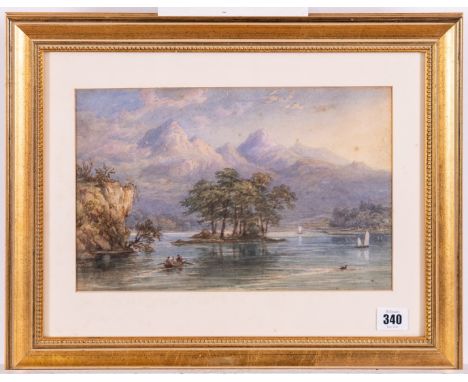 ENGLISH SCHOOL, 19TH CENTURY (2)Boats on a lake in a mountainous landscapewatercolour20.5 x 31.5cmtogether with a watercolour