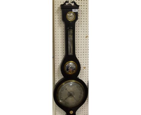 A 19th Century mahogany cased barometer/thermometer with silvered dial inscribed "John Tadeo New York"