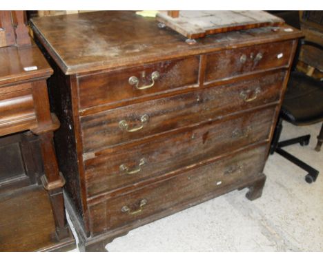A 19th Century mahogany chest of two short over three long graduated drawers, raised on bracket feet, together with a mahogan