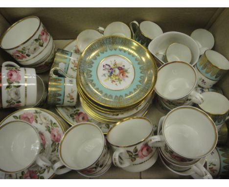 A Royal Worcester "Royal Garden" part tea service and a Hammersley & Co. floral spray decorated part coffee set   CONDITION R