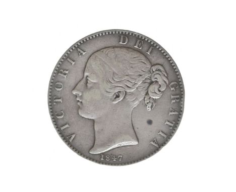 United Kingdom - Victoria (1837-1901), 1847 Crown, young uncrowned portrait of Queen Victoria left, legend around, date below