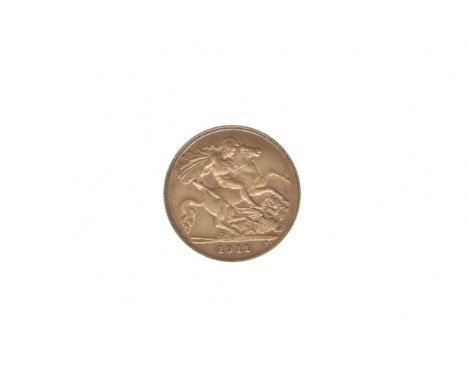 United Kingdom - George V (1910-1936), 1911 Gold Half Sovereign, London Mint,