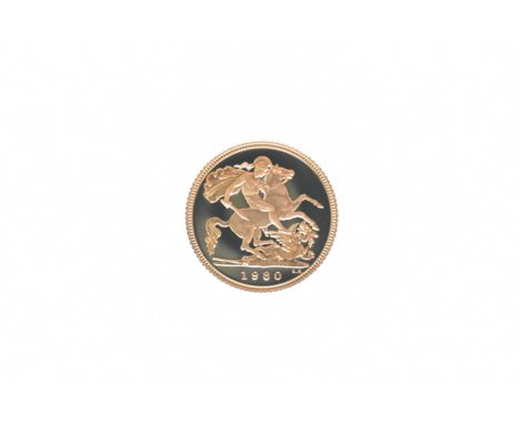 United Kingdom - Elizabeth II (1952-2022), 1980 Proof Gold Half Sovereign, together with Royal Mint case and COA,