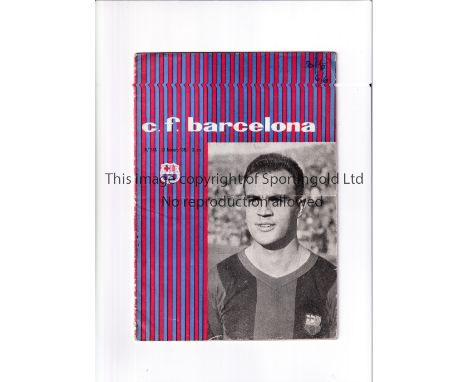WOLVES     Programme for the away European Cup tie v Barcelona 10/2/1960, horizontal creased, small writing on the cover and 
