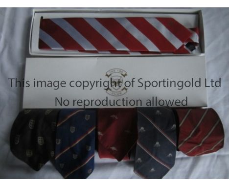 ARSENAL      Six ties, five of which have been worn. Three Arsenal ties, 2 player club ties and a boxed unused Arsenal The 10