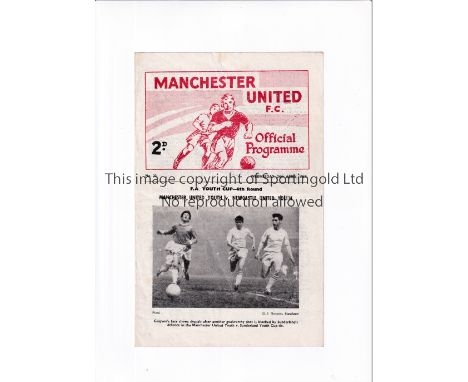 MANCHESTER UNITED / GEORGE BEST       Programme for the home FA Youth Cup tie v Newcastle United 24/4/1963, slight horizontal